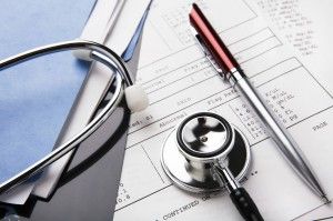 stethoscope and medical records